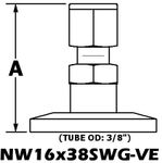 NW16 to 3/8" Swagelok (NW16x38SWG - VE) - Chemtech Scientific Incorporated