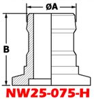 NW25 Aluminum Hose Adapter 3/4" or 5/8" Hose ID (NW25 - 075 - H) - Chemtech Scientific Incorporated