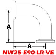 NW25 - E90 - LR - VE Long Radius Elbow (NW25 Series) - Chemtech Scientific Incorporated