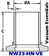 NW25 Half Nipple (NW25 - HN - VE) - Chemtech Scientific Incorporated