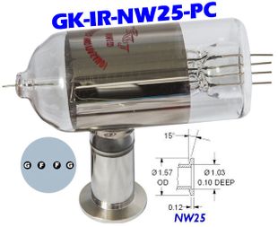 NW25 Platinum Coated Ion Gauge Tube GK-IR-NW25-PC