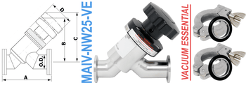 NW25 Manual Angle Inline Valve (MAIV - NW25 - VE) - Chemtech Scientific Incorporated