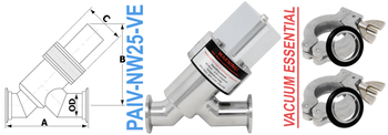 NW25 Pneumatic Angle Inline Valve (PAIV - NW25 - VE) - Chemtech Scientific Incorporated