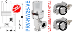 NW25 Pneumatic Angle Valve (PRV - NW25 - VE) - Chemtech Scientific Incorporated