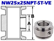 NW25 to 1/4" NPT Female Adaptive Tee (NW25x25NPT - ST - VE) - Chemtech Scientific Incorporated