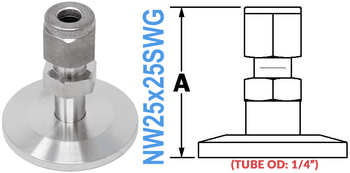 NW25 to 1/4" Swagelok (NW25x25SWG - OS) - Chemtech Scientific Incorporated