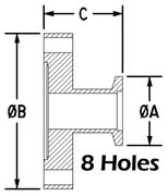 NW25 to 3.38" Conflat Straight Reducer (NW25x338 - VE) - Chemtech Scientific Incorporated