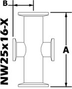 NW25 to NW16 Reducing Cross (NW25x16 - X) - Chemtech Scientific Incorporated