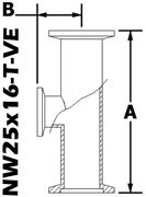 NW25 to NW16 Reducing Tee (NW25x16 - T - VE) - Chemtech Scientific Incorporated