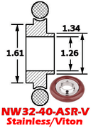 Stainless Adaptive Centering Ring NW32 to NW40 (NW32-40-ASR-V)