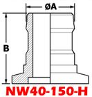 NW40 Aluminum Hose Adapter 1 - 1/2" or 1 - 5/8" Hose ID (NW40 - 150 - H) - Chemtech Scientific Incorporated