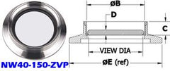 NW40 Glass Viewport NW40 - 150 - ZVP - Chemtech Scientific Incorporated
