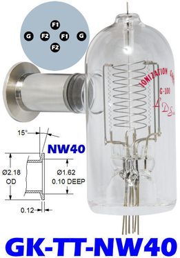 Dual Tungsten Filaments NW40 (KF40) Flange GK-TT-NW40