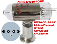 NW40 Platinum Coated Ion Gauge Tube GK-IR-NW40-PC-BR