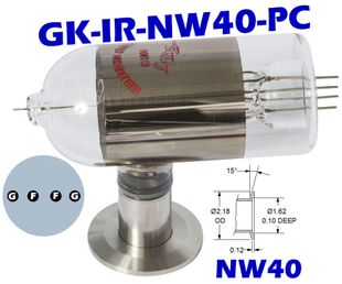 NW40 Platinum Coated Ion Gauge Tube GK-IR-NW40-PC