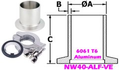 NW40 Long Butt Flange Aluminum (NW40-ALF-VE)