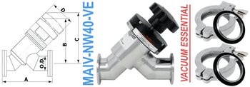 NW40 Manual Angle Inline Valve (MAIV - NW40 - VE) - Chemtech Scientific Incorporated
