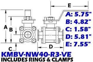 NW40 Manual Ball Valve (KMBV - NW40 - R3 - VE) - Chemtech Scientific Incorporated