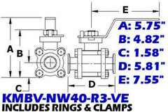 NW40 Manual Ball Valve (KMBV - NW40 - R3 - VE) - Chemtech Scientific Incorporated