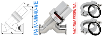 NW40 Pneumatic Angle Inline Valve (PAIV-NW40-VE)