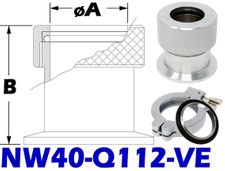 NW40 Quick Coupling To 1-1/8 Tube Size (NW40-Q112-VE)
