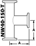 NW40 Tee, Stainless (NW40-150-T)
