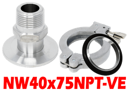 NW40 to 3/4 NPT, Male (NW40x75NPT - VE) - Chemtech Scientific Incorporated