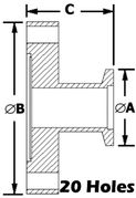 NW40 to 8.00" Conflat Straight Reducer (NW40x800 - VE) - Chemtech Scientific Incorporated