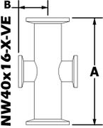 NW40 to NW16 Reducing Cross (NW40x16 - X - VE) - Chemtech Scientific Incorporated