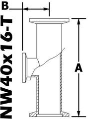 NW40 to NW16 Reducing Tee (NW40x16 - T) - Chemtech Scientific Incorporated