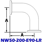 NW50 - 200 - E90 - LR Long Radius Elbow (NW50 Series) - Chemtech Scientific Incorporated