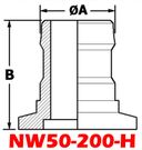 NW50 Aluminum Hose Adapter 1 - 1/2" or 1 - 5/8" Hose ID (NW50 - 200 - H - OS) - Chemtech Scientific Incorporated