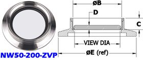 NW50 Glass Viewport NW50 - 200 - ZVP - Chemtech Scientific Incorporated