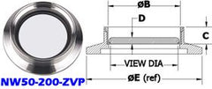 NW50 Glass Viewport NW50 - 200 - ZVP - Chemtech Scientific Incorporated