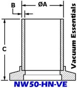 NW50 Half Nipple (NW50 - HN - VE) - Chemtech Scientific Incorporated