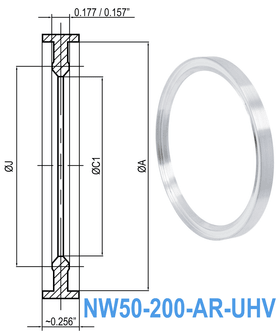 NW50 HV to UHV Metal Seal Centering Ring NW50 - 200 - AR - UHV - Chemtech Scientific Incorporated