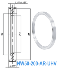 NW50 HV to UHV Metal Seal Centering Ring NW50 - 200 - AR - UHV - Chemtech Scientific Incorporated