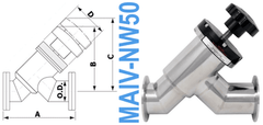 NW50 Manual Angle Inline Valve (MAIV - NW50 - OS) - Chemtech Scientific Incorporated