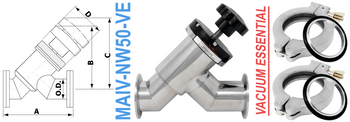 NW50 Manual Angle Inline Valve (MAIV - NW50 - VE) - Chemtech Scientific Incorporated