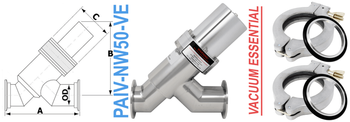 NW50 Pneumatic Angle Inline Valve (PAIV-NW50-VE)