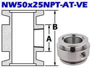 NW50 to 1/4" NPT Female Adaptive Tee (NW50x25NPT - ST - VE) - Chemtech Scientific Incorporated