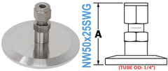 NW50 to 1/4" Swagelok (NW50x25SWG - OS) - Chemtech Scientific Incorporated