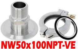 NW50 to 1 Male NPT (NW50x100NPT - VE) - Chemtech Scientific Incorporated
