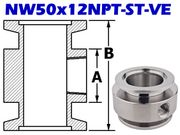 NW50 to 1/8" NPT Female Adaptive Tee (NW50x12NPT - ST - VE) - Chemtech Scientific Incorporated