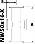 NW50 to NW16 Reducing Cross (NW50x16 - X) - Chemtech Scientific Incorporated