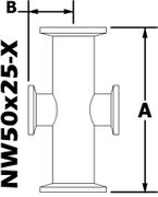 NW50 to NW25 Reducing Cross (NW50x25 - X) - Chemtech Scientific Incorporated