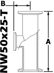 NW50 to NW25 Reducing Tee (NW50x25-T)