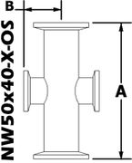 NW50 to NW40 Reducing Cross (NW50x40 - X) - Chemtech Scientific Incorporated