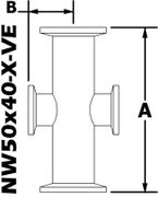 NW50 to NW40 Reducing Cross (NW50x40 - X - VE) - Chemtech Scientific Incorporated