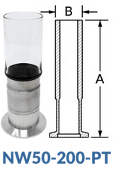 NW50 to Pyrex Tube NW50-200-PT